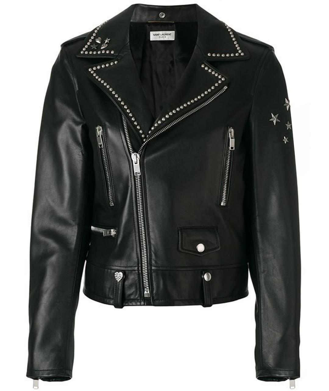 SAINT LAURENT Черная кожаная куртка, фото 1