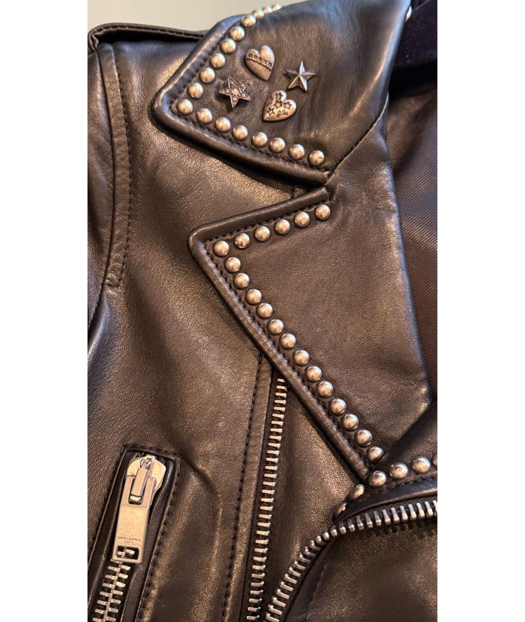 SAINT LAURENT Черная кожаная куртка, фото 4