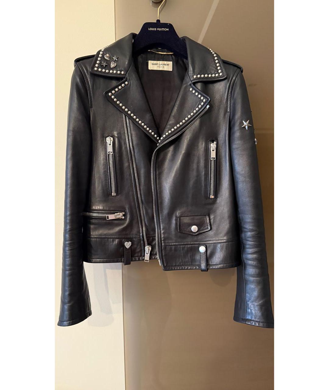 SAINT LAURENT Черная кожаная куртка, фото 9