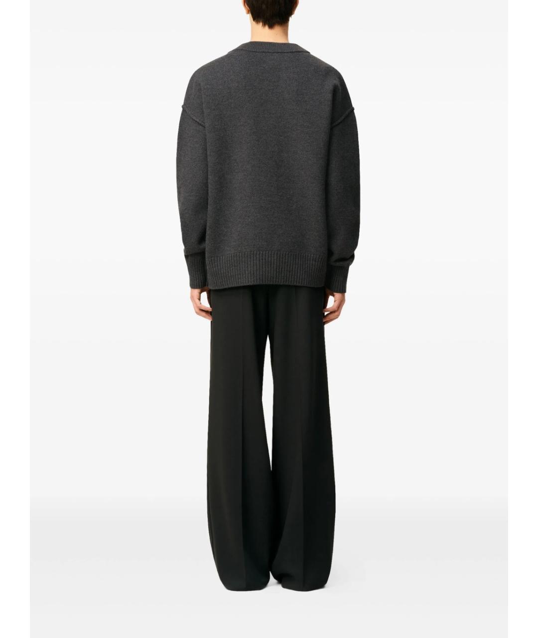 Ami Paris Антрацитовый шерстяной кардиган, фото 3