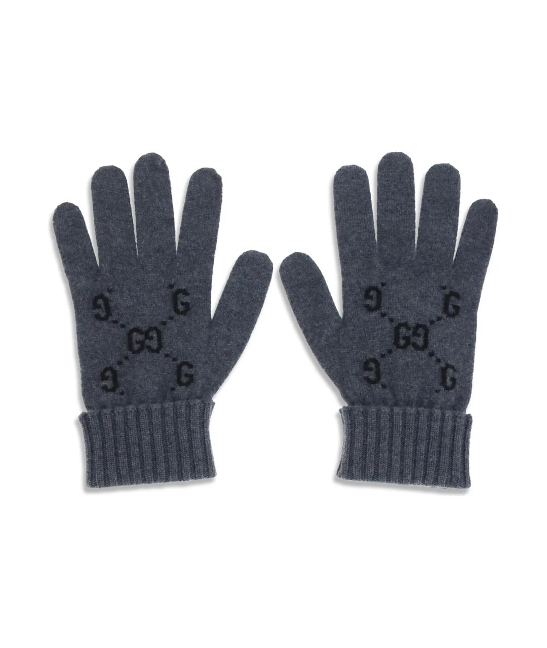 GUCCI Серые кашемировые перчатки, фото 1