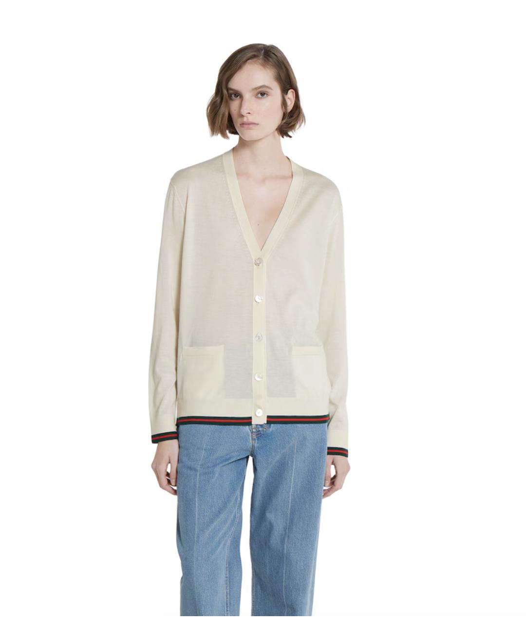 GUCCI Белый кашемировый кардиган, фото 3