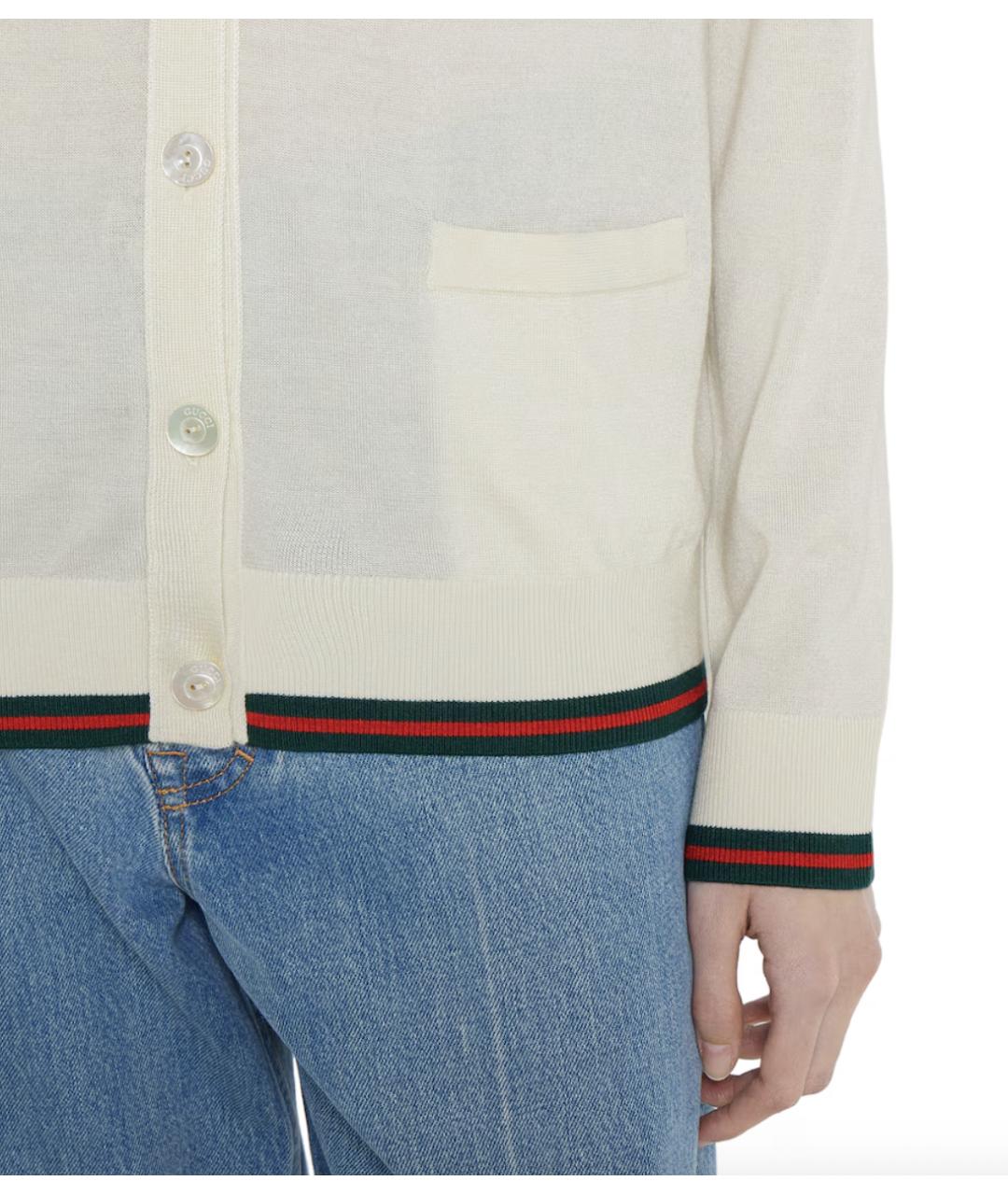 GUCCI Белый кашемировый кардиган, фото 5