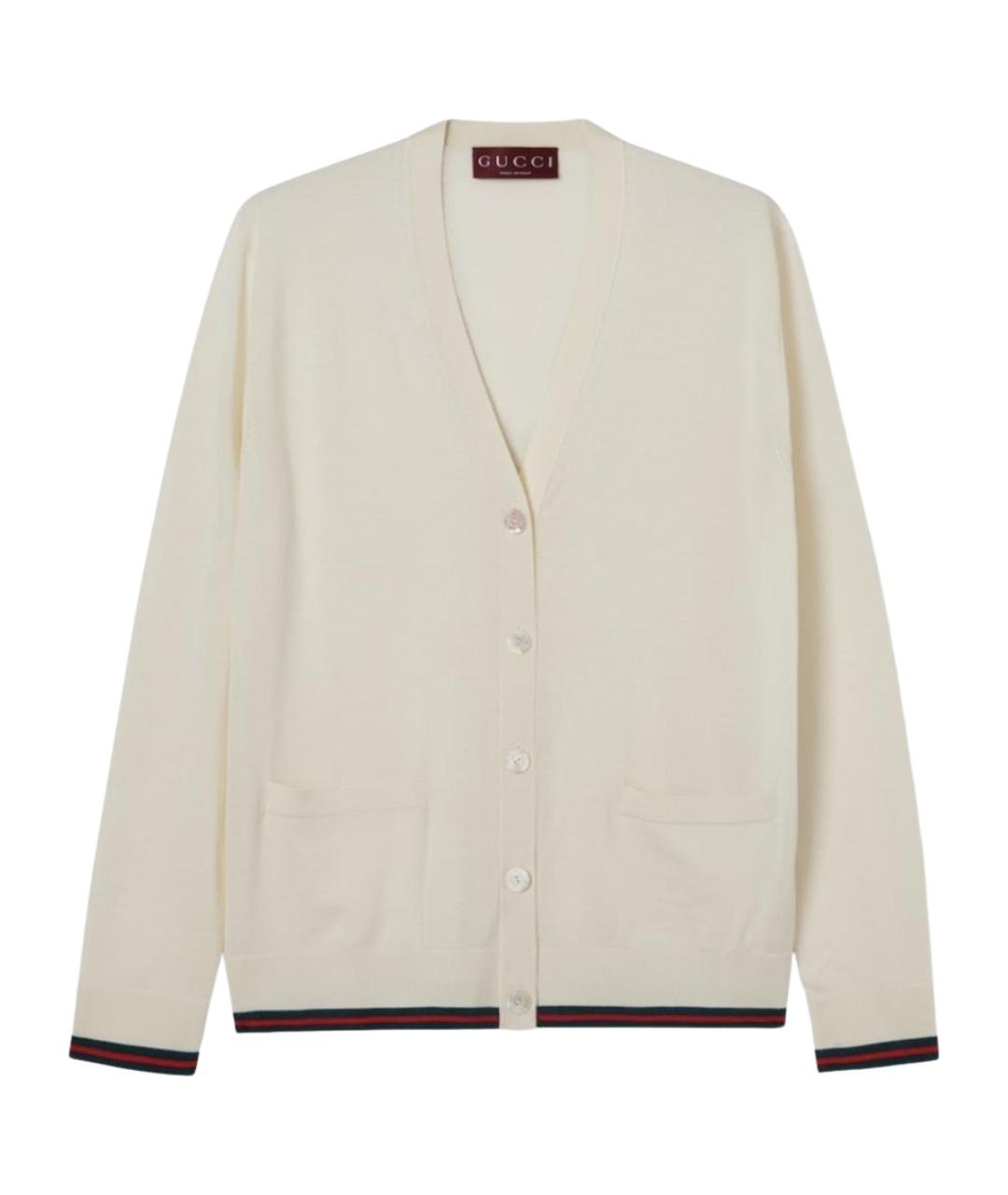 GUCCI Белый кашемировый кардиган, фото 1
