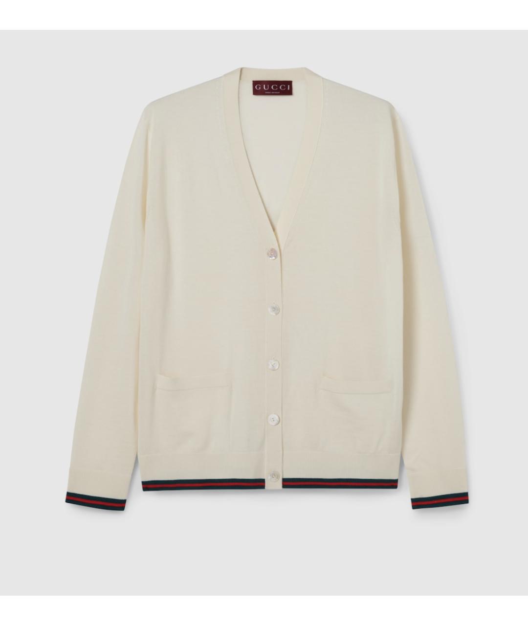 GUCCI Белый кашемировый кардиган, фото 7