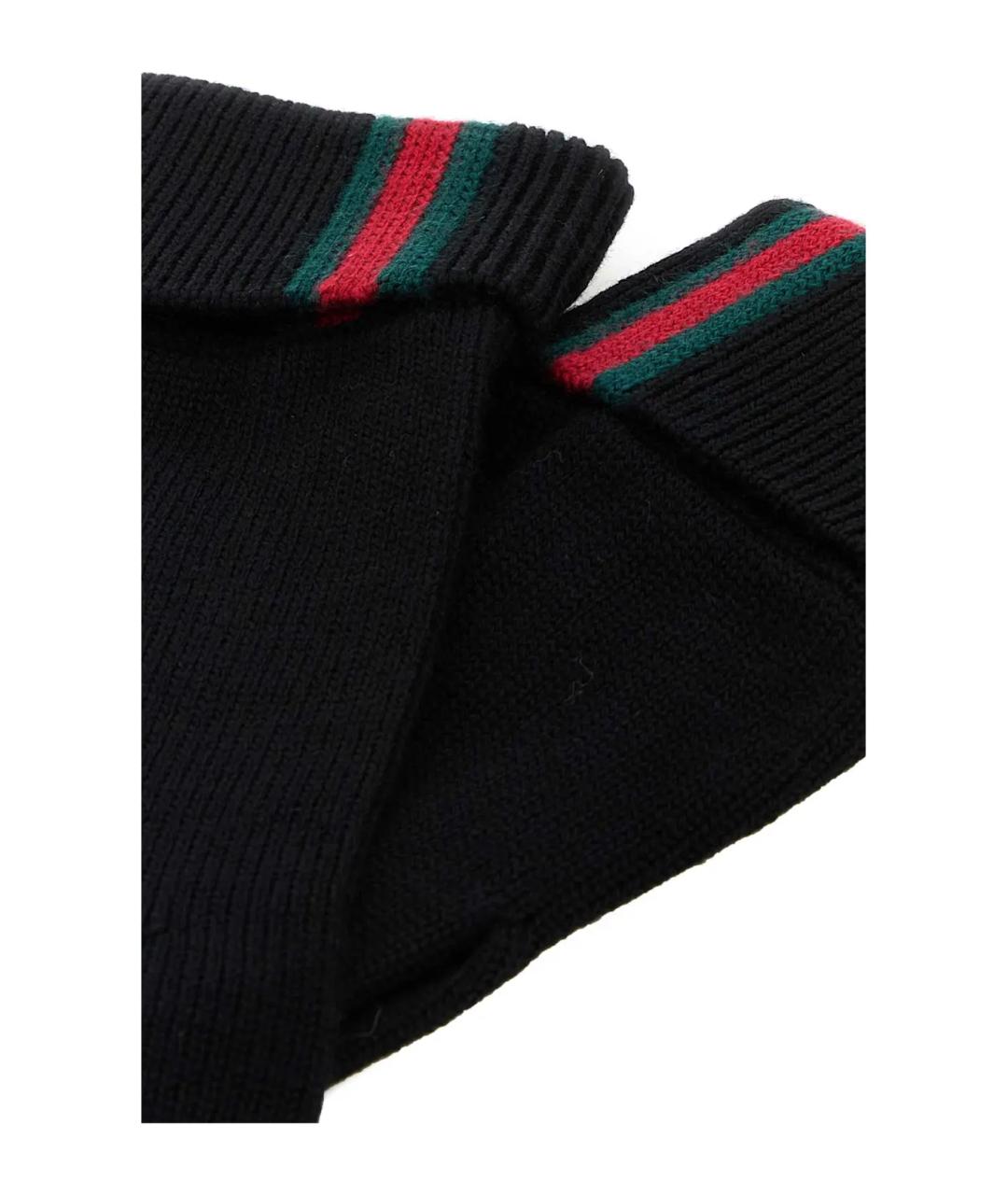 GUCCI Черные шерстяные перчатки, фото 2