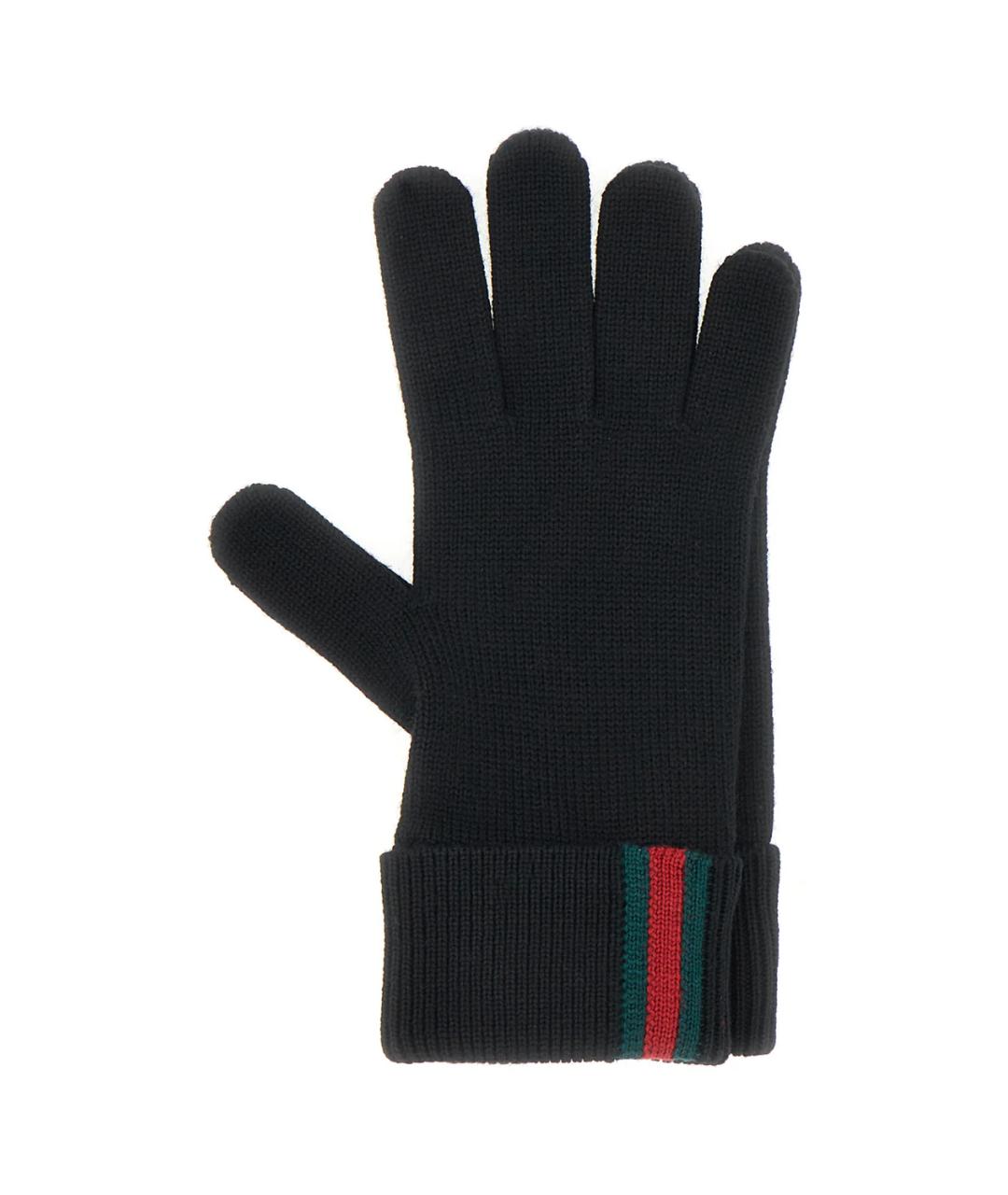 GUCCI Черные шерстяные перчатки, фото 1