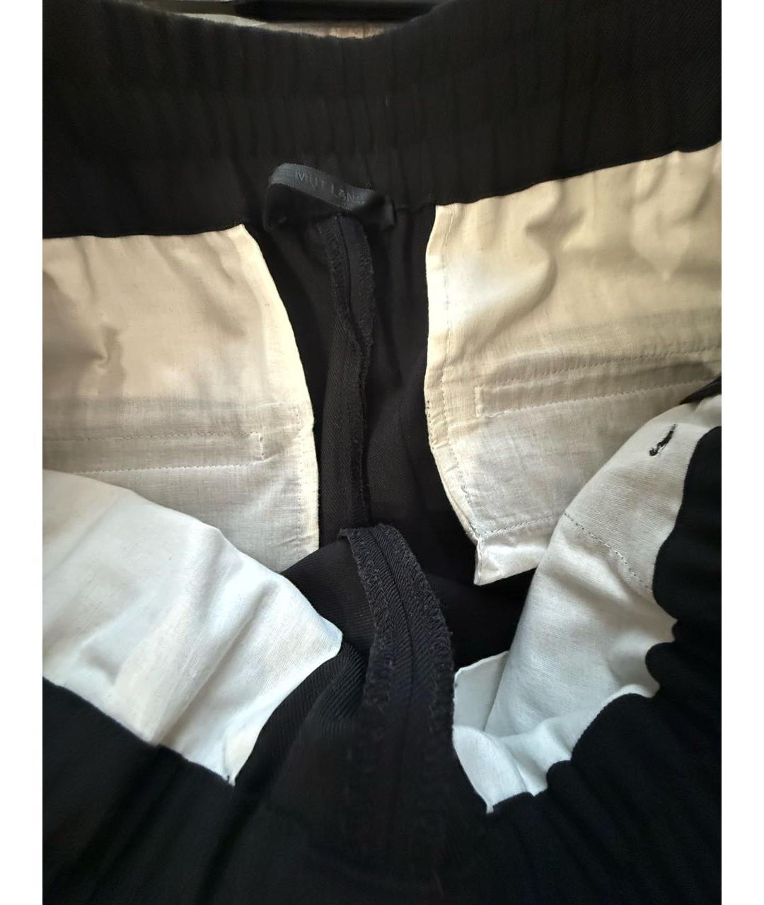 HELMUT LANG Черные шерстяные прямые брюки, фото 4