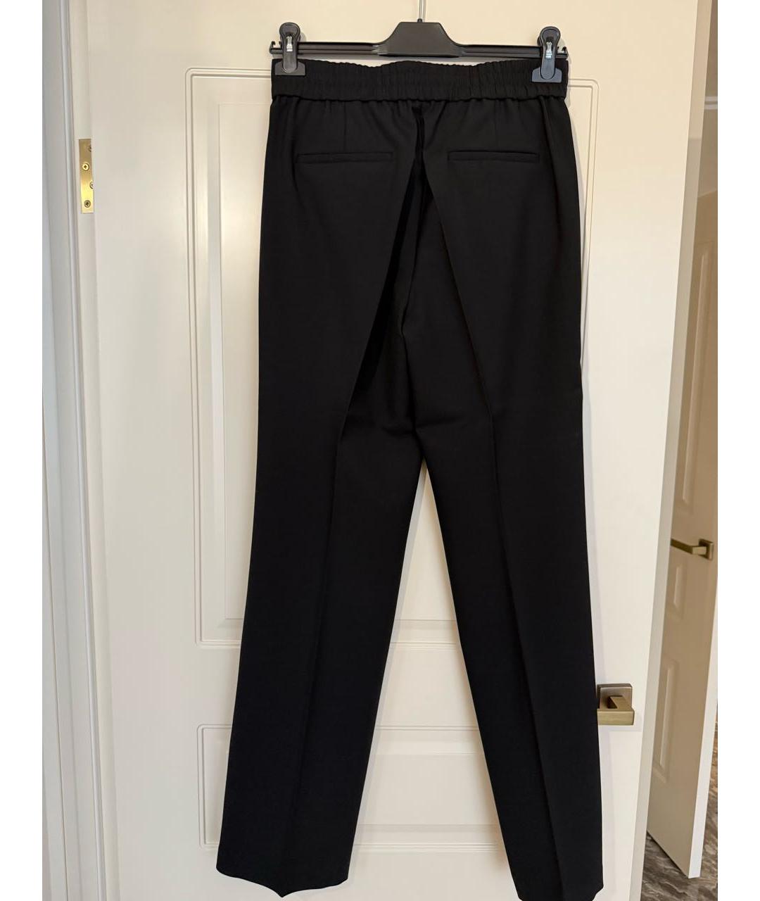 HELMUT LANG Черные шерстяные прямые брюки, фото 2