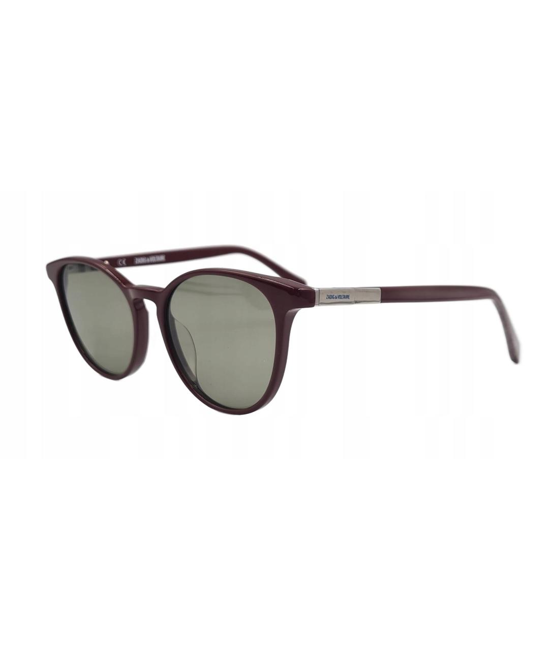 ZADIG & VOLTAIRE Бордовые пластиковые солнцезащитные очки, фото 7