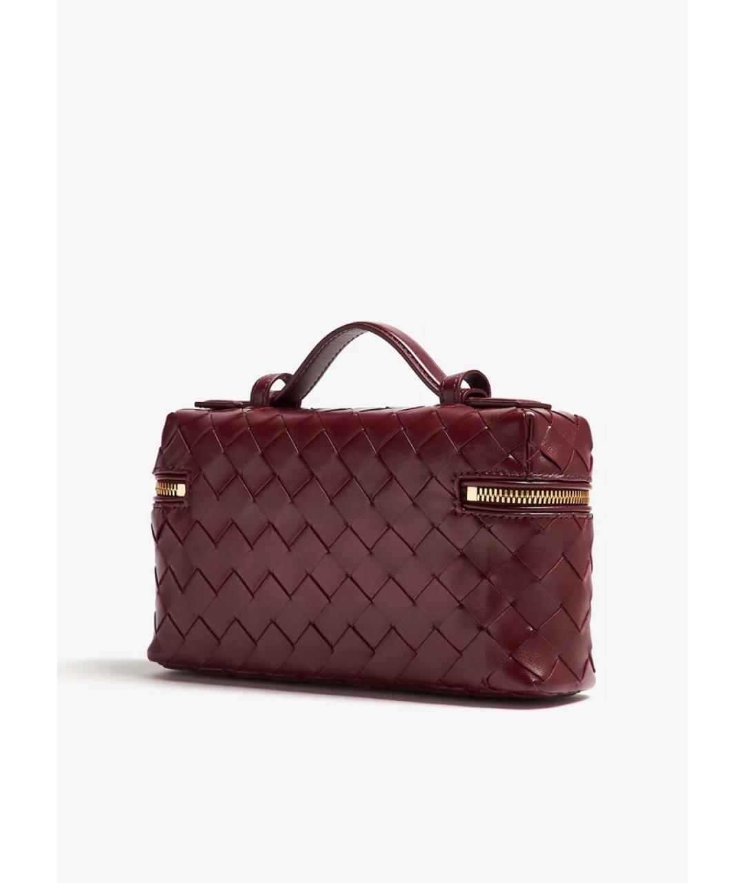 BOTTEGA VENETA Бордовая кожаная сумка через плечо, фото 4