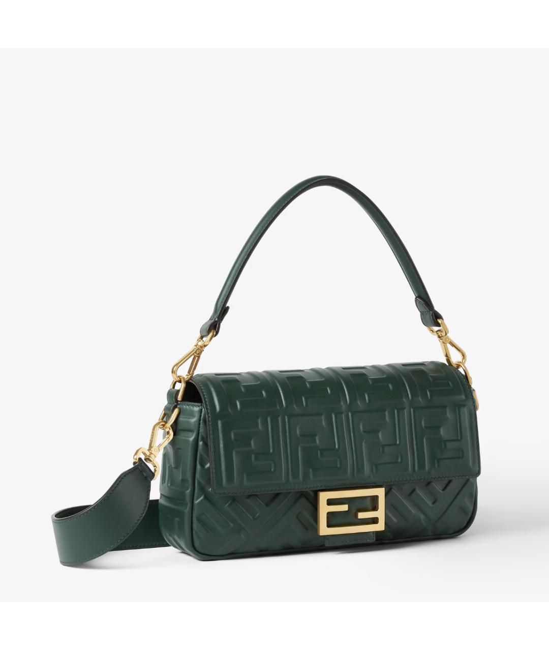 FENDI Зеленая кожаная сумка через плечо, фото 3