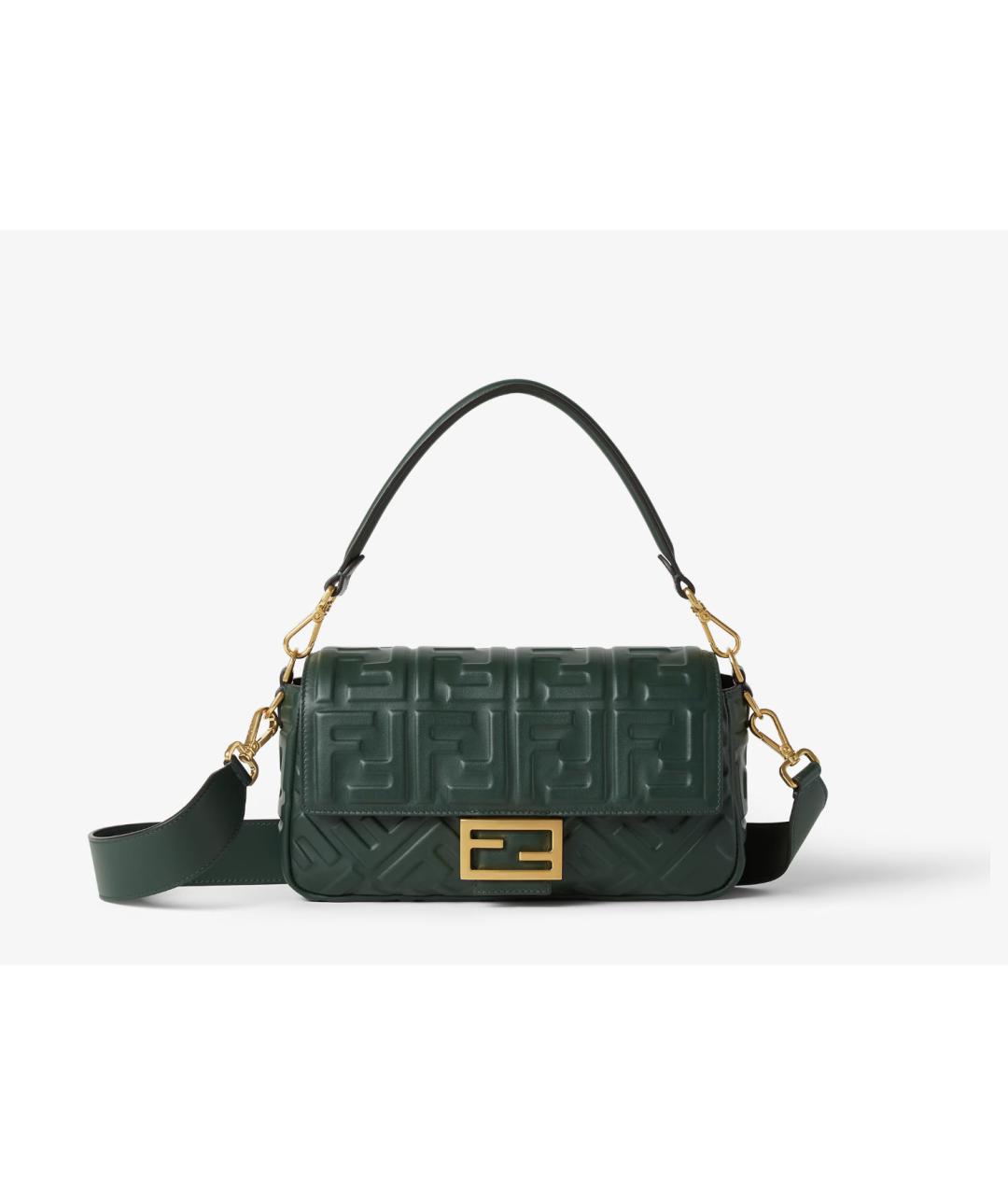 FENDI Зеленая кожаная сумка через плечо, фото 9