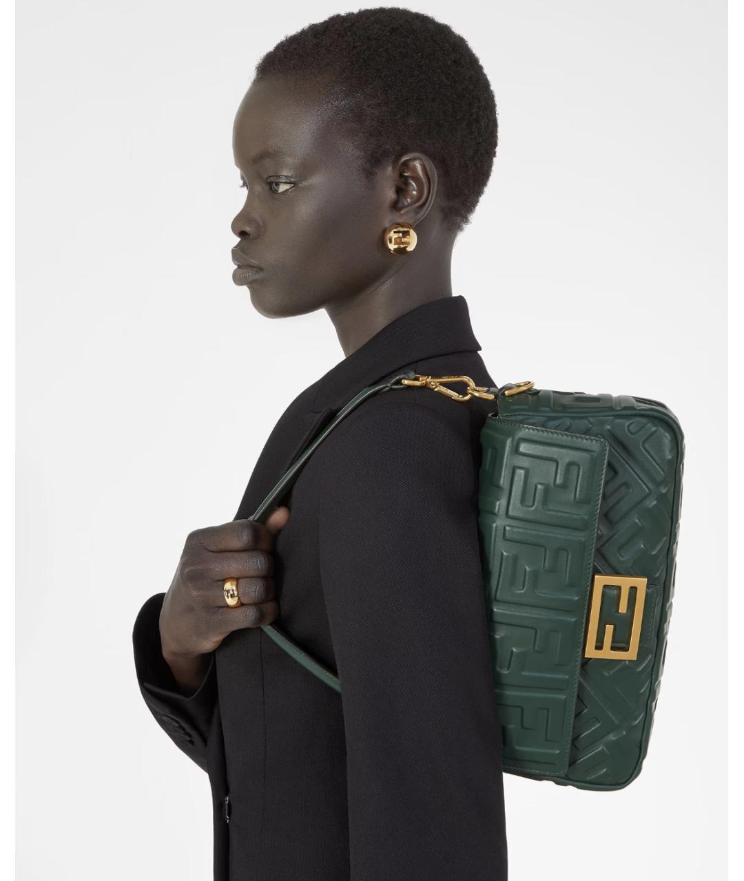 FENDI Зеленая кожаная сумка через плечо, фото 2