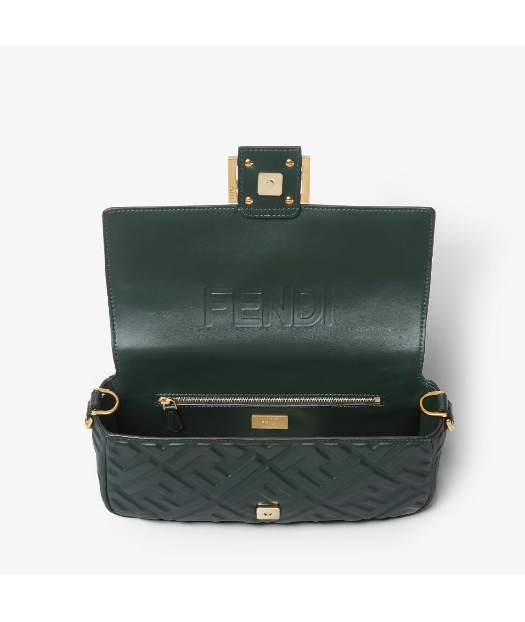FENDI Зеленая кожаная сумка через плечо, фото 5