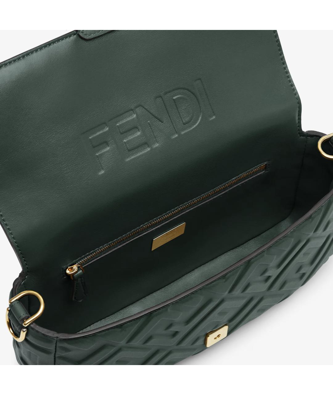 FENDI Зеленая кожаная сумка через плечо, фото 7