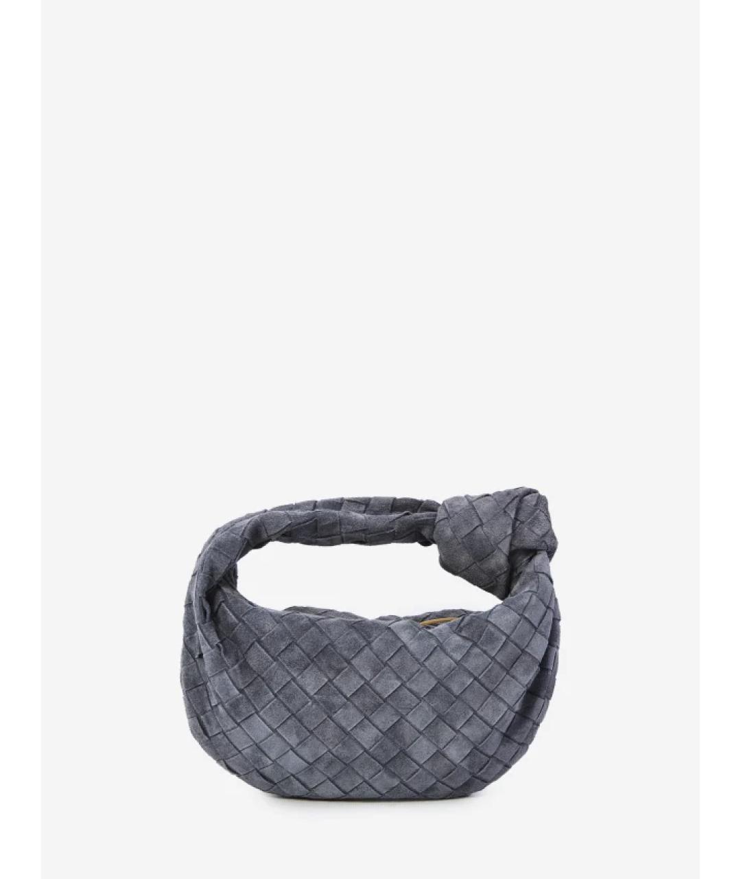 BOTTEGA VENETA Серая замшевая сумка с короткими ручками, фото 4