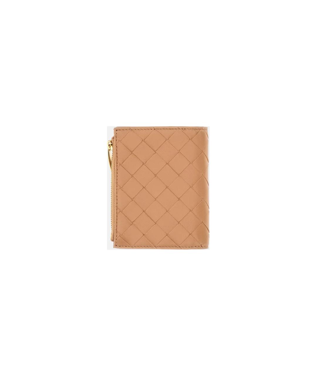 BOTTEGA VENETA Бежевый кожаный кошелек, фото 1