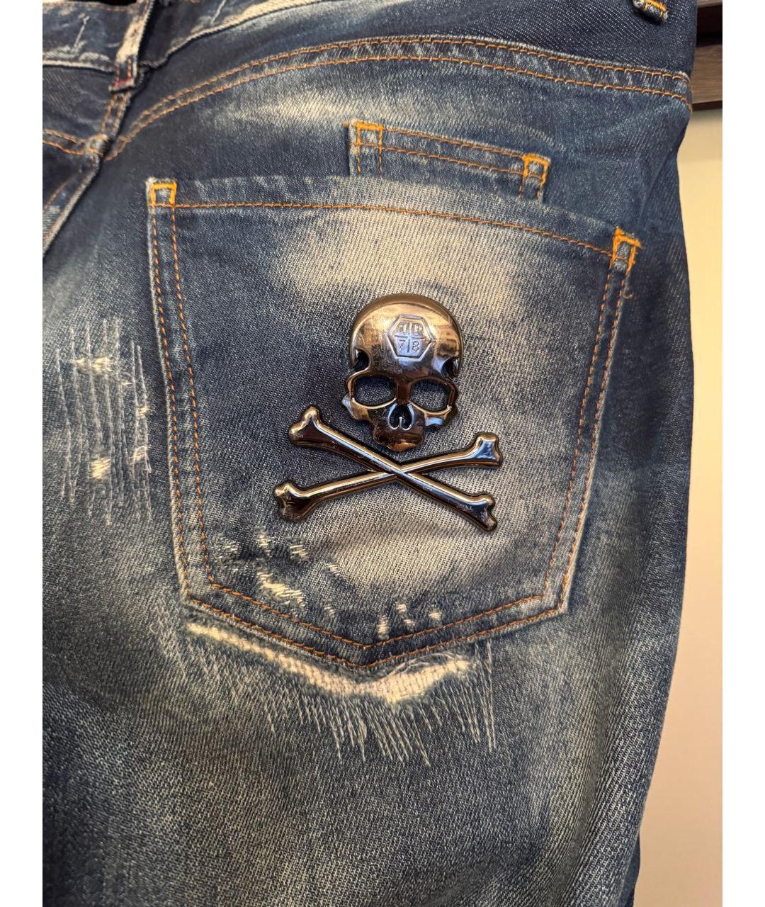 PHILIPP PLEIN Голубые джинсы скинни, фото 5