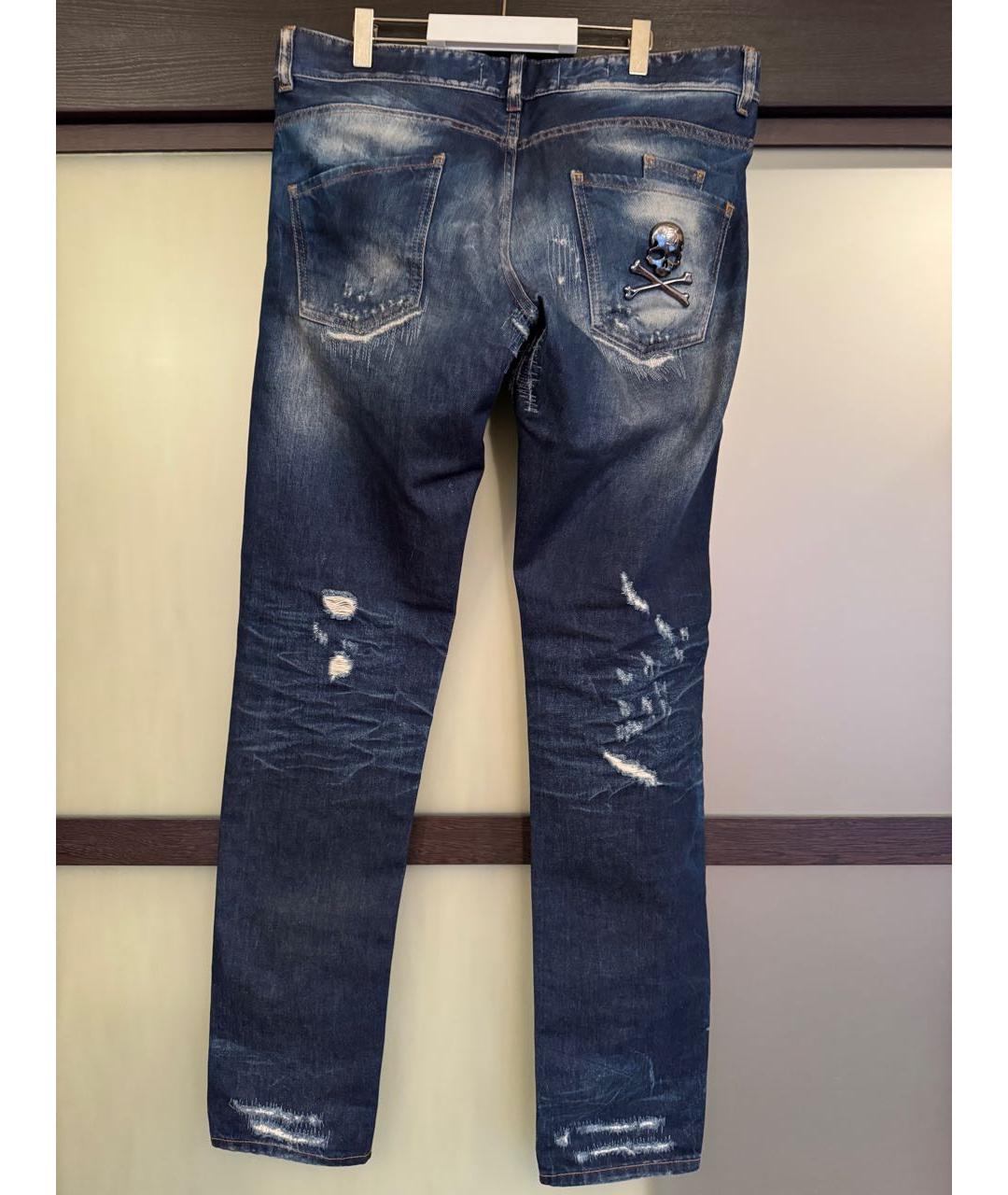 PHILIPP PLEIN Голубые джинсы скинни, фото 9