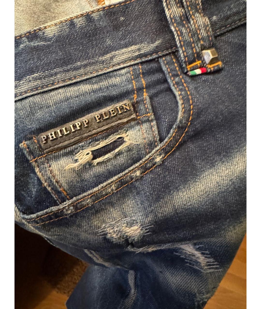 PHILIPP PLEIN Голубые джинсы скинни, фото 6