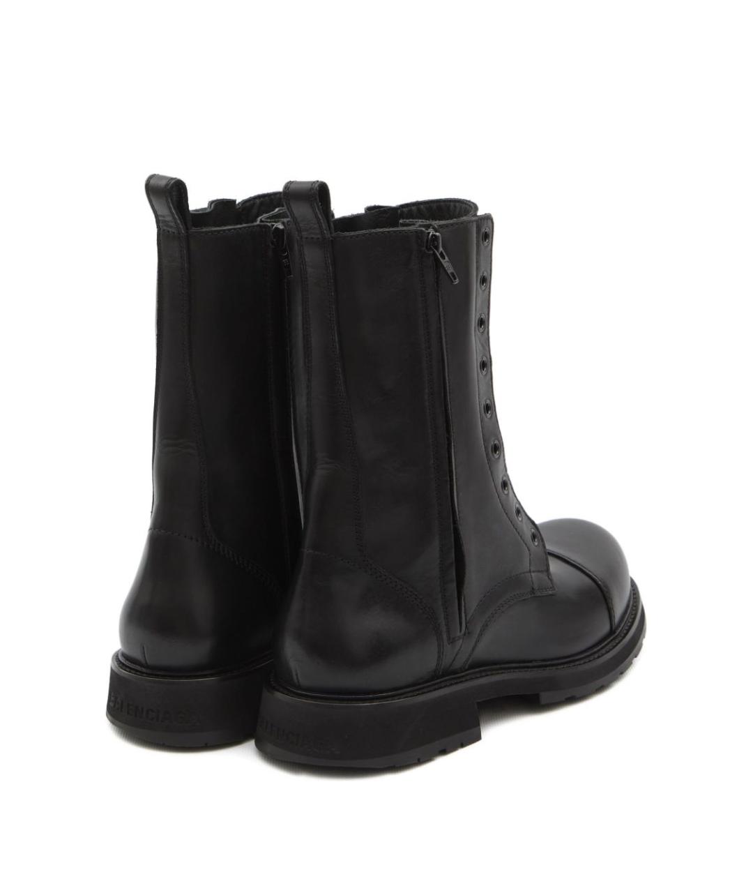 BALENCIAGA Черные кожаные ботинки, фото 4