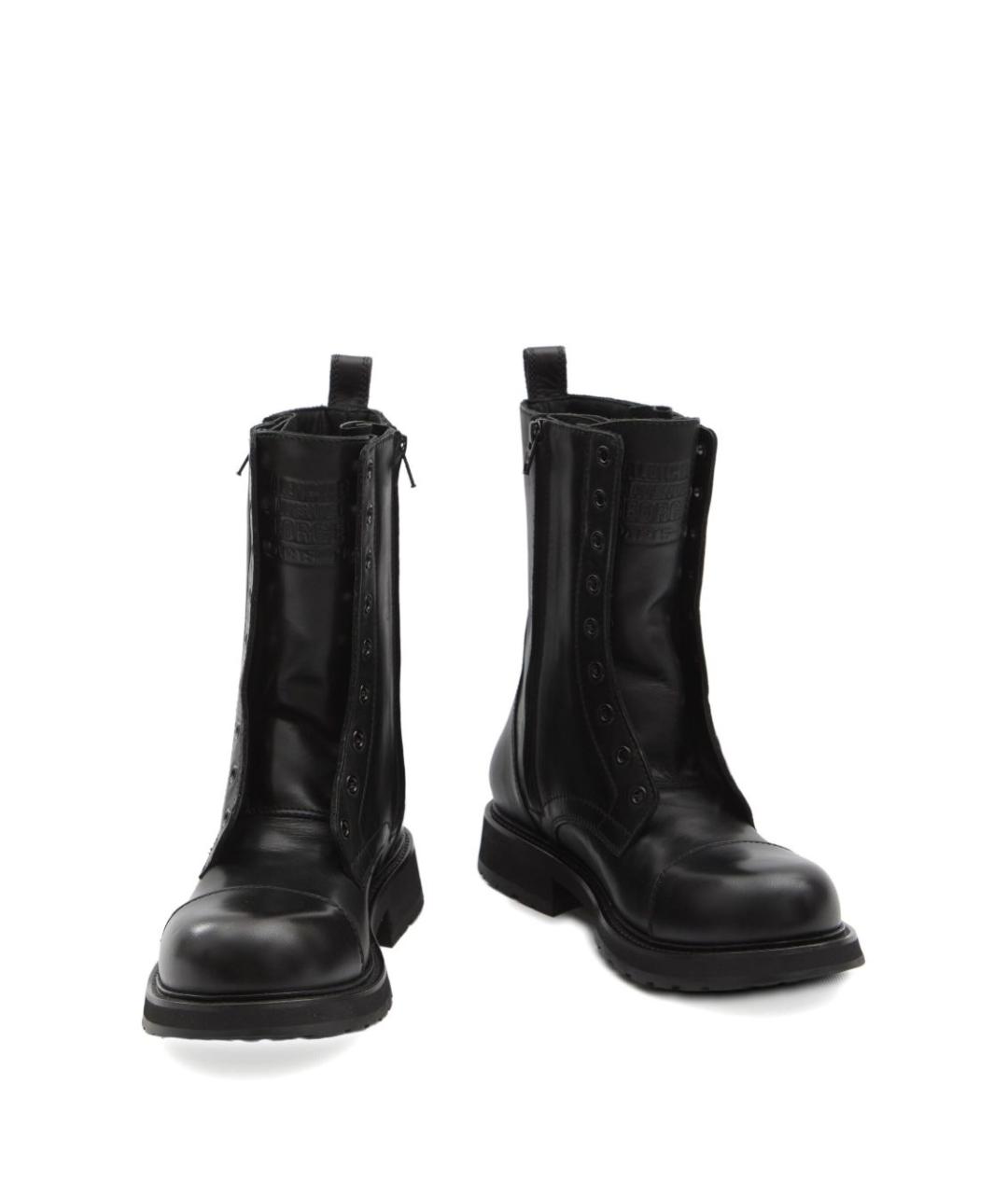 BALENCIAGA Черные кожаные ботинки, фото 2