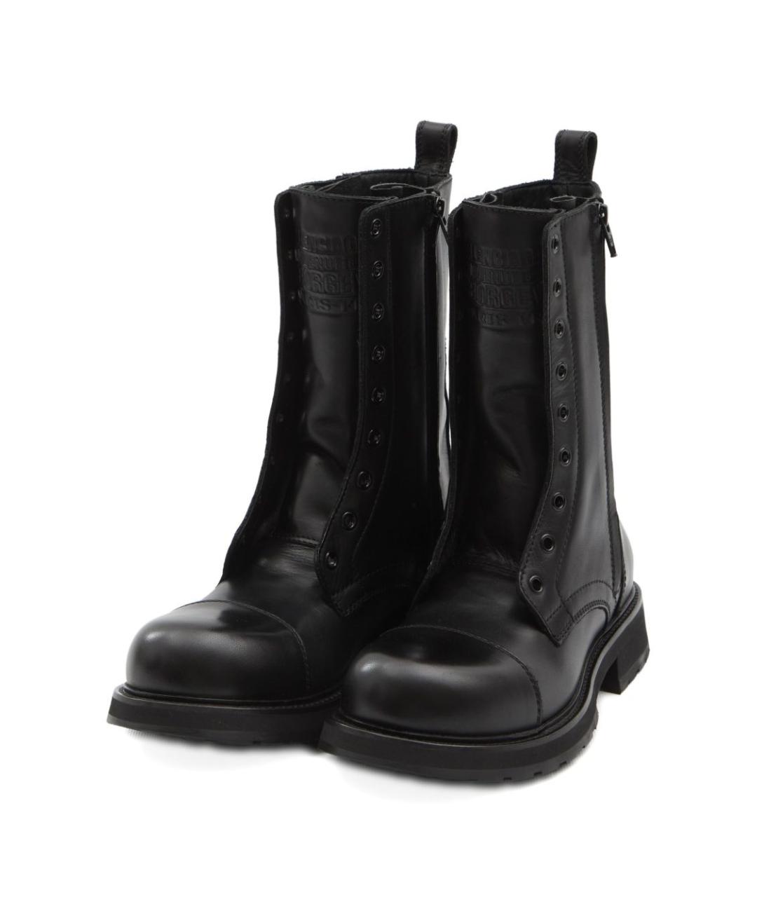 BALENCIAGA Черные кожаные ботинки, фото 3