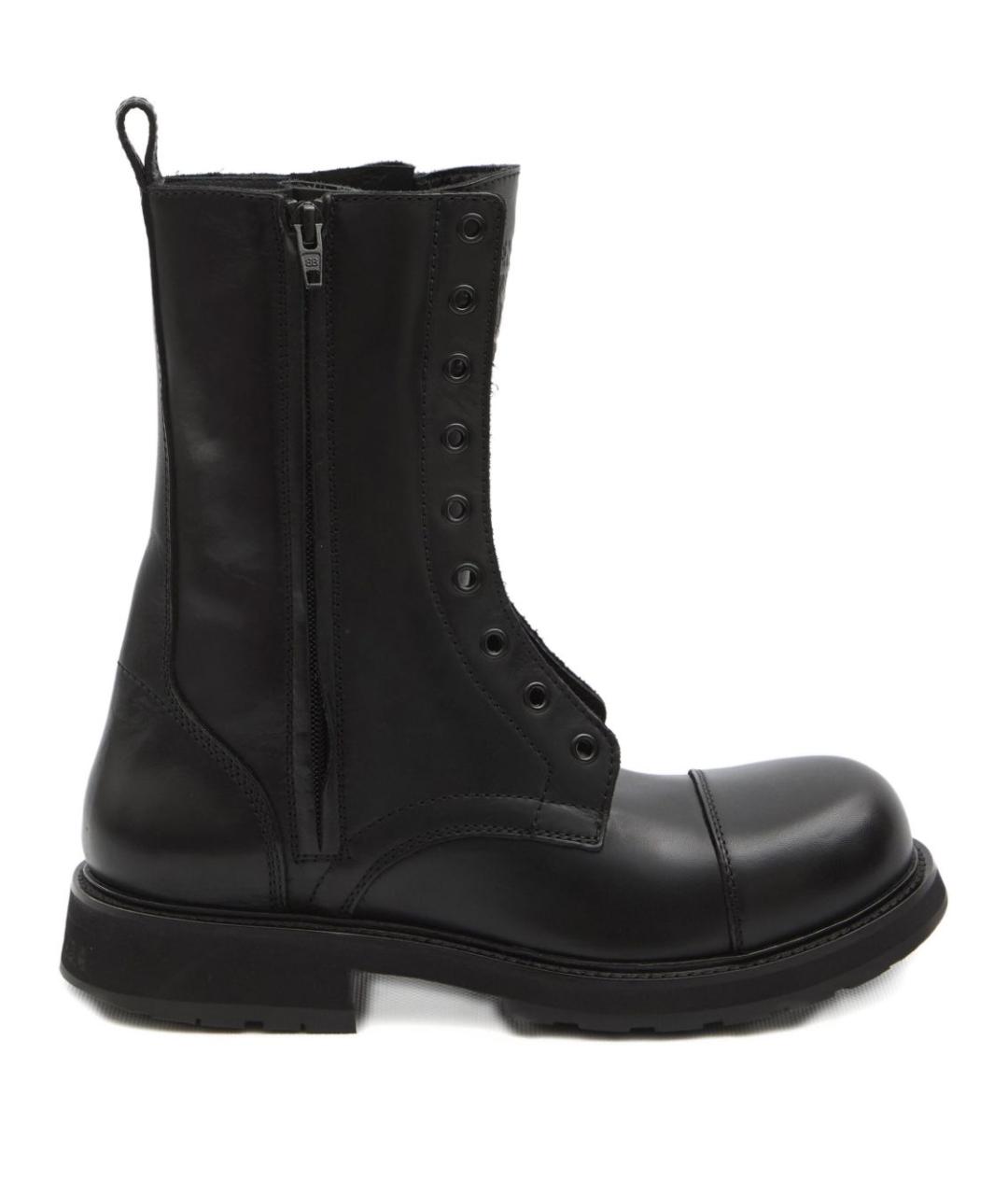 BALENCIAGA Черные кожаные ботинки, фото 1