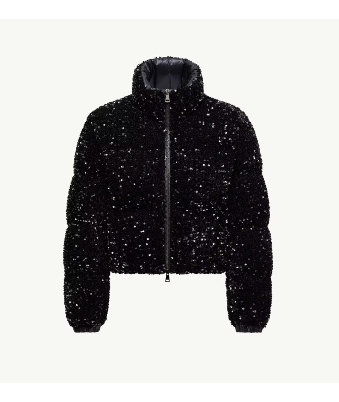 MONCLER Черный полиэстеровый пуховик, фото 6