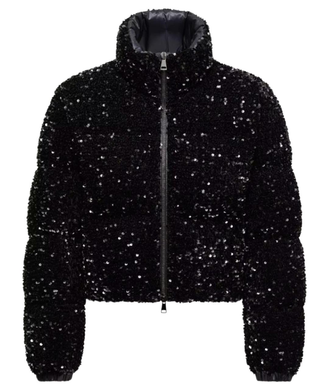 MONCLER Черный полиэстеровый пуховик, фото 1