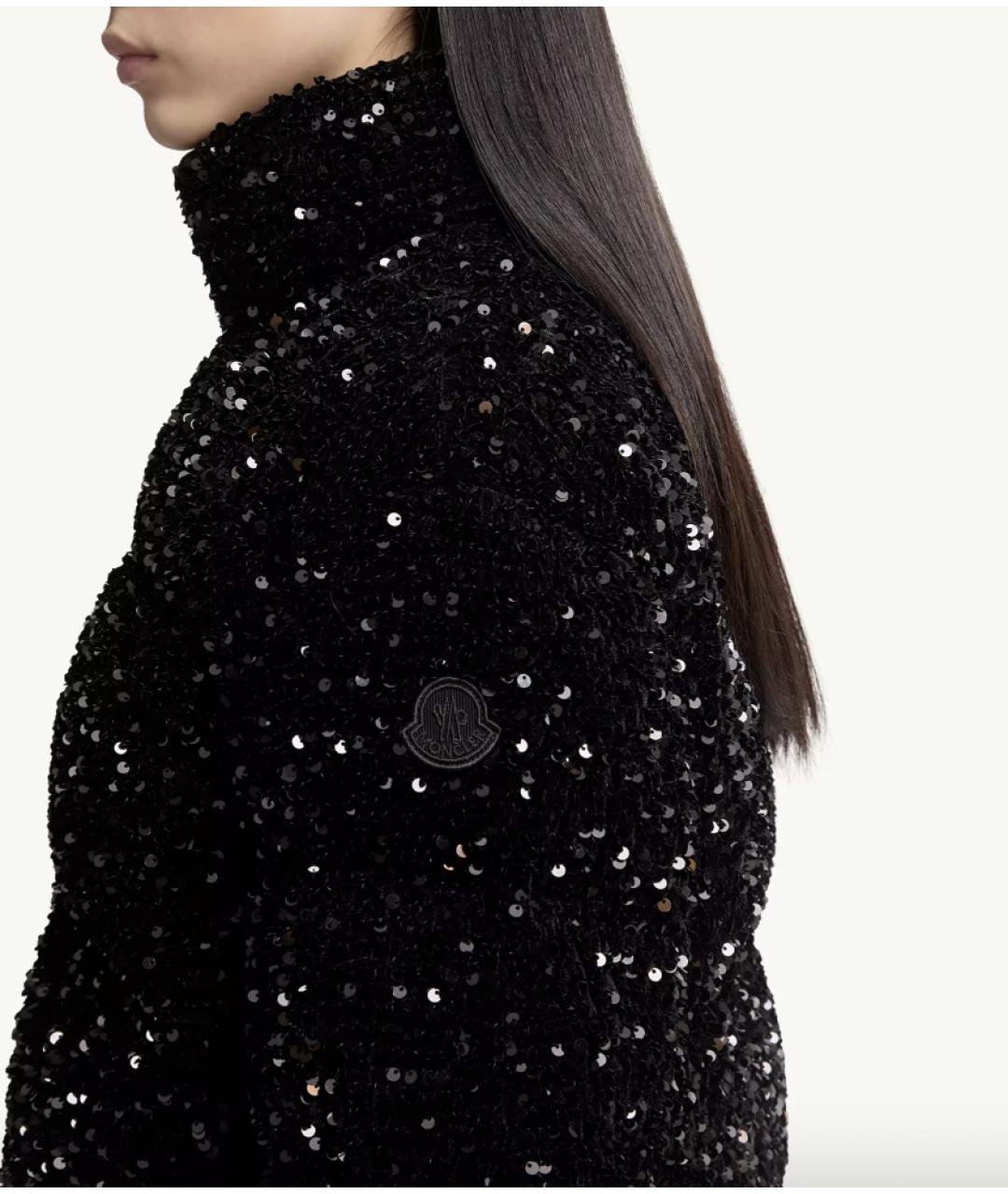 MONCLER Черный полиэстеровый пуховик, фото 3