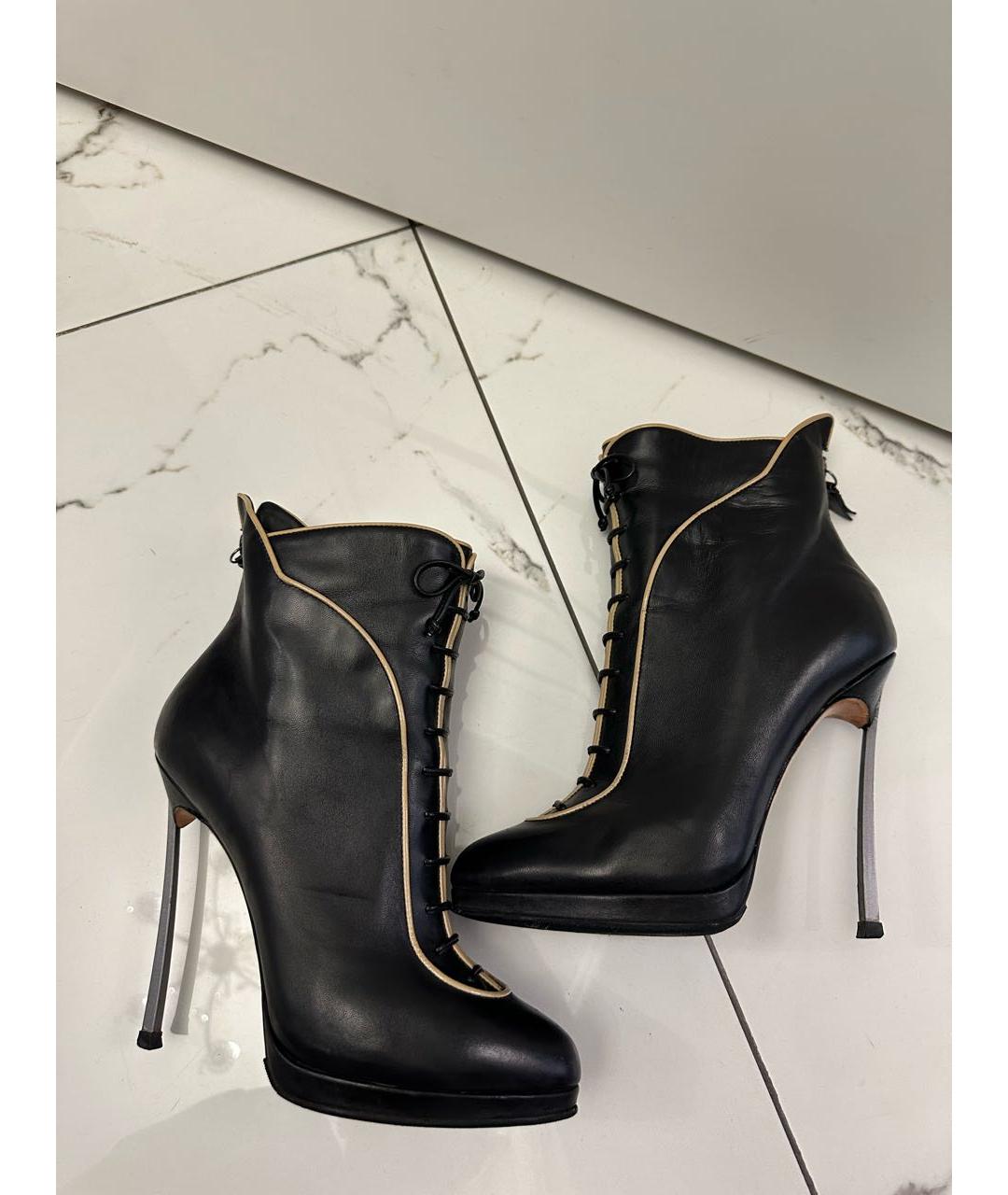 CASADEI Черные кожаные ботильоны, фото 6