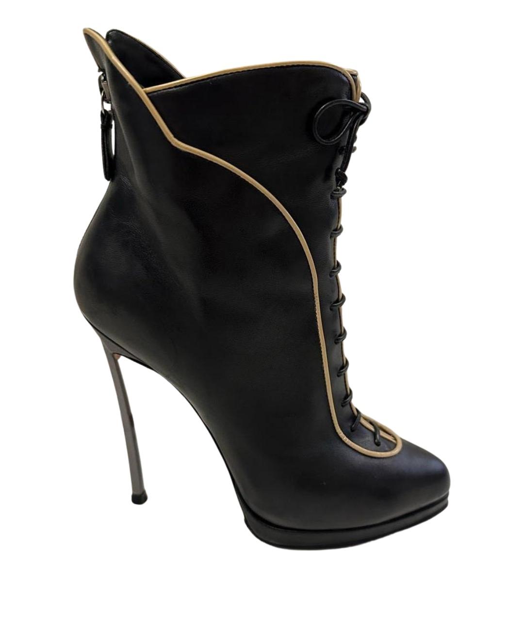 CASADEI Черные кожаные ботильоны, фото 1