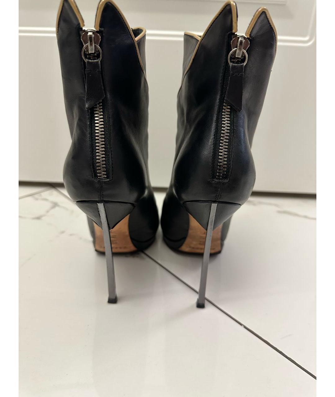 CASADEI Черные кожаные ботильоны, фото 4