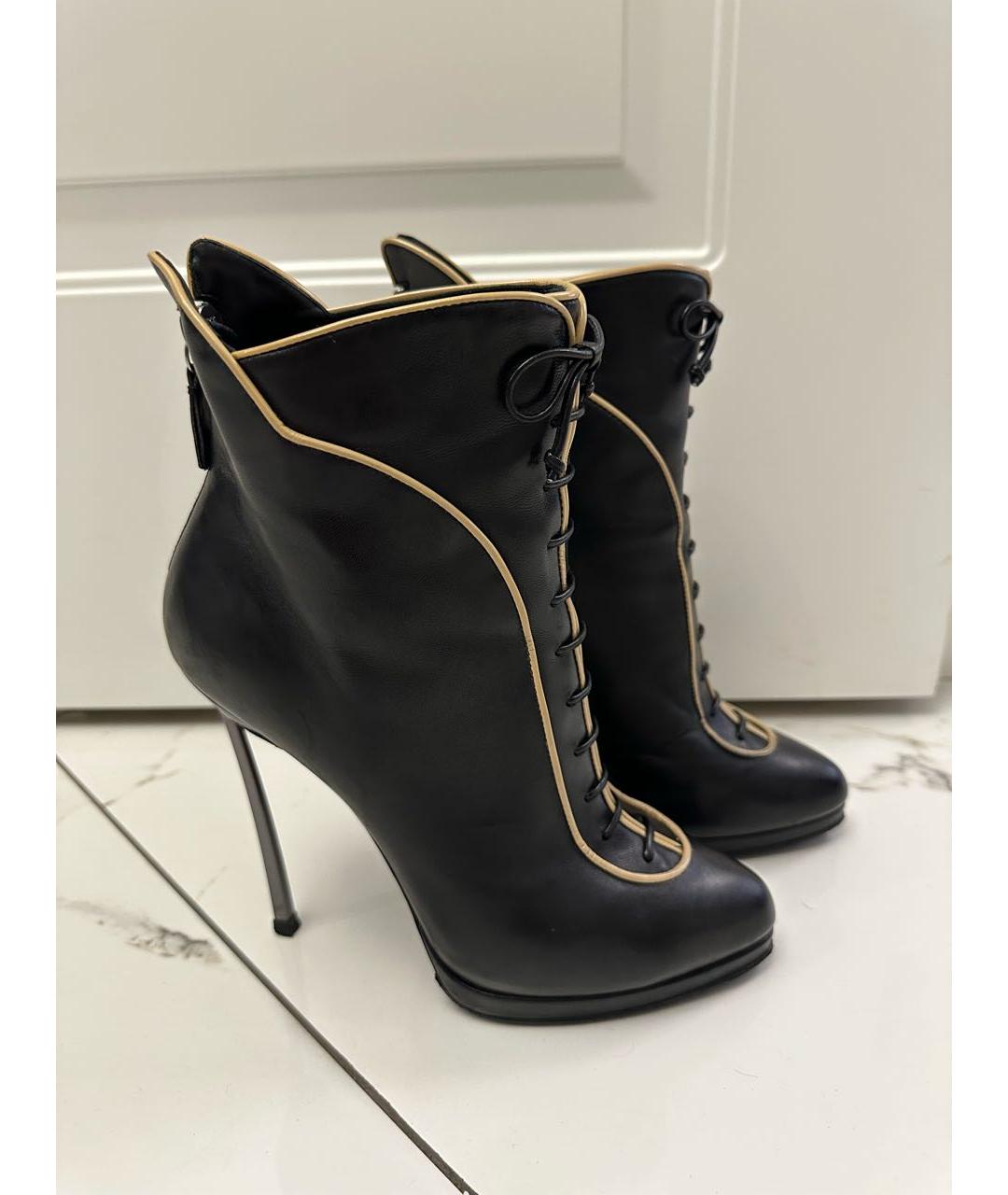 CASADEI Черные кожаные ботильоны, фото 3