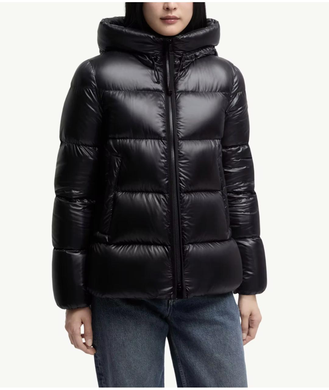 MONCLER Черный полиамидовый пуховик, фото 4