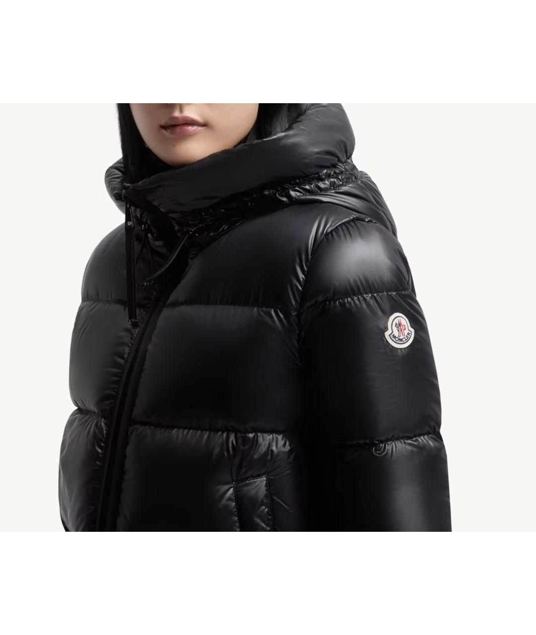 MONCLER Черный полиамидовый пуховик, фото 3