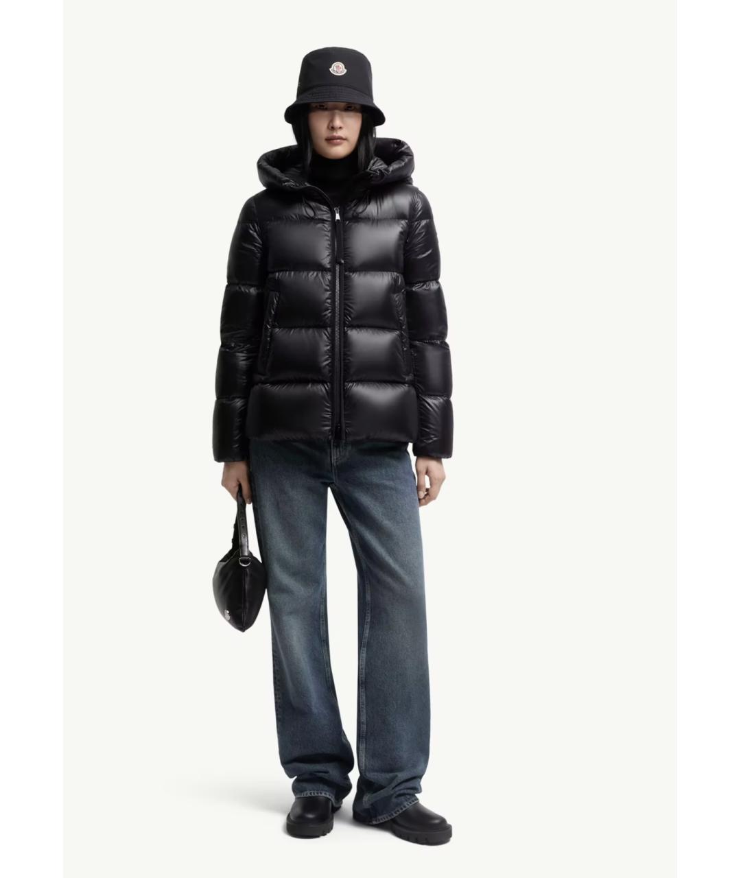 MONCLER Черный полиамидовый пуховик, фото 2