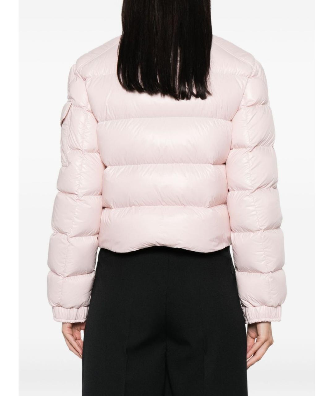 MONCLER Розовый полиамидовый пуховик, фото 2