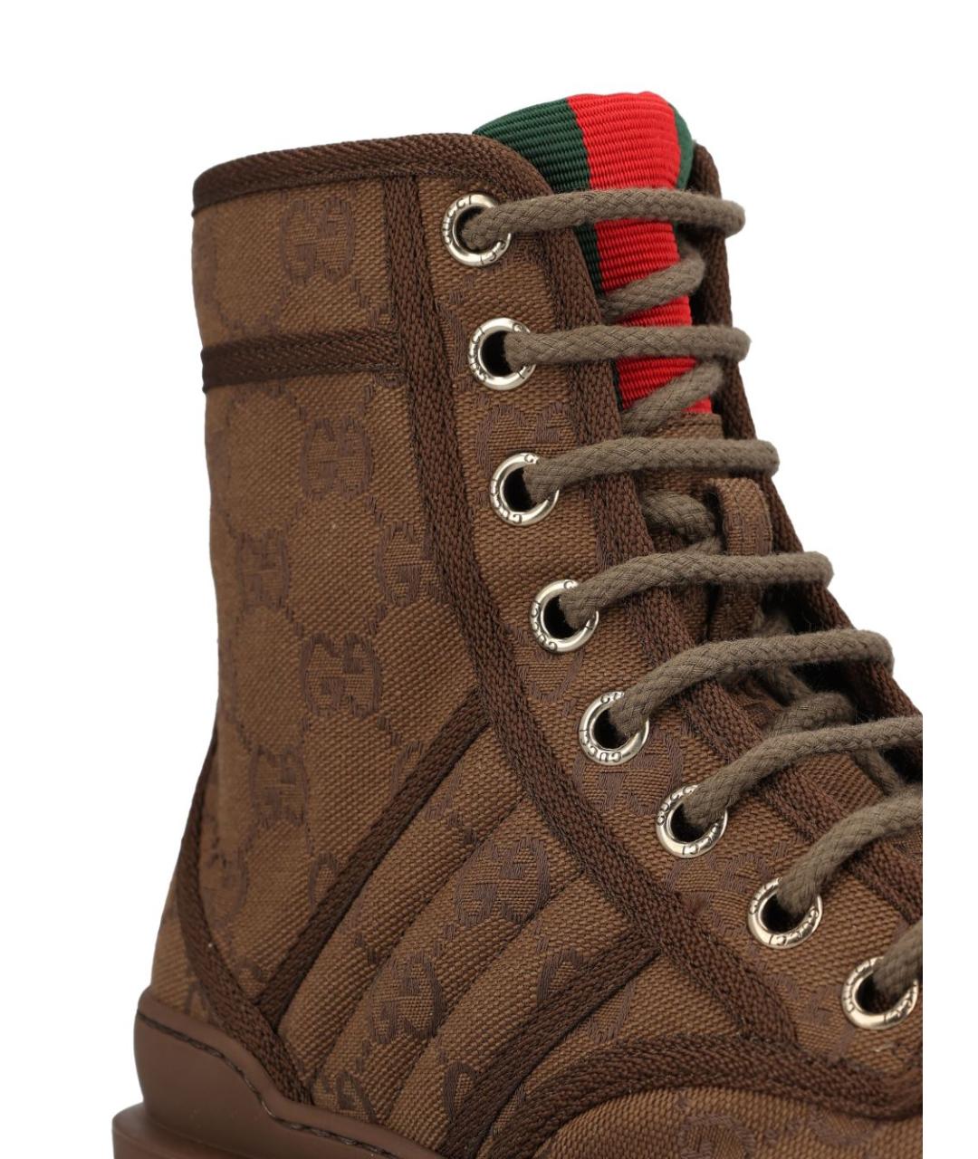GUCCI Коричневые ботинки, фото 4