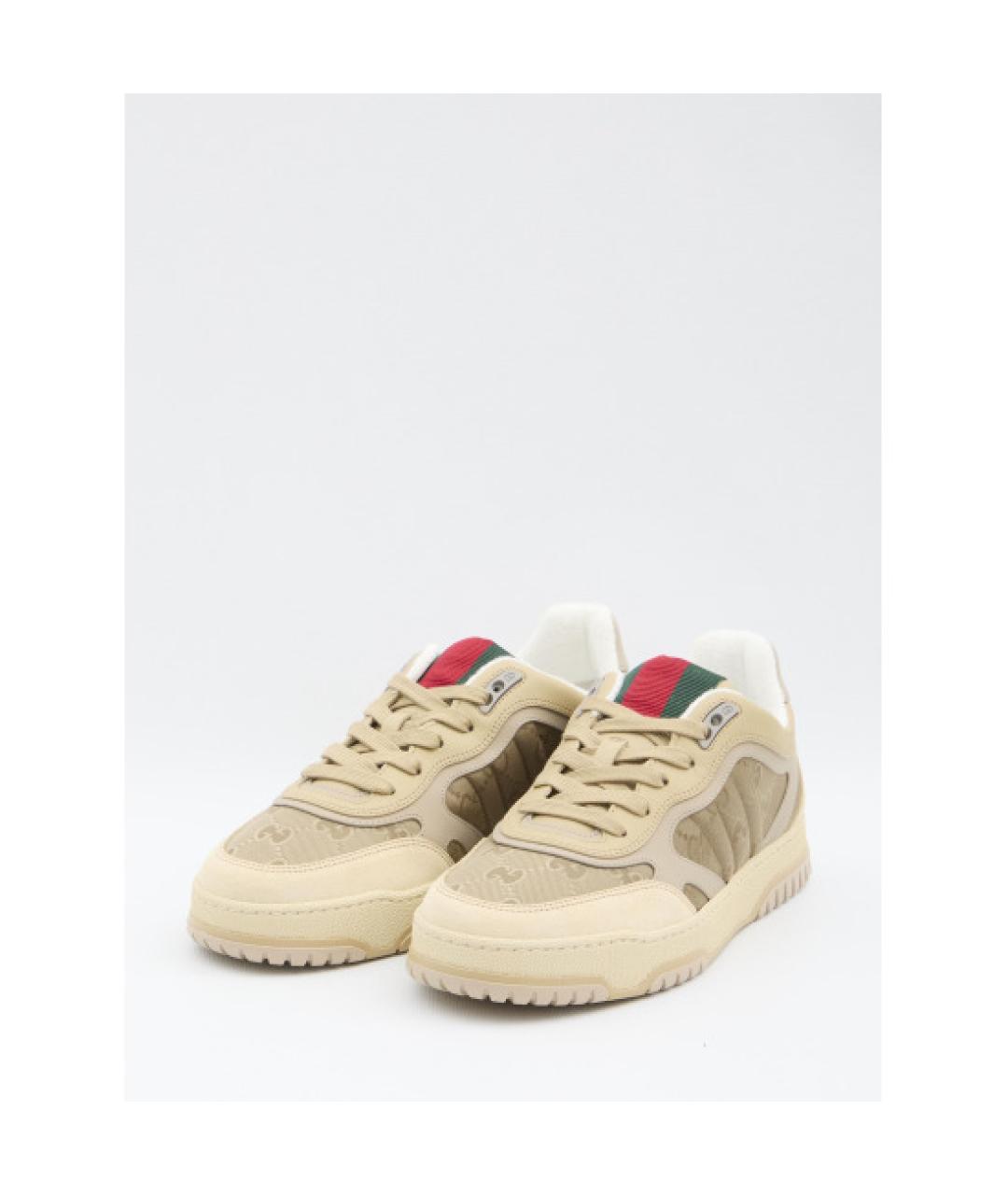 GUCCI Бежевые низкие кроссовки / кеды, фото 2