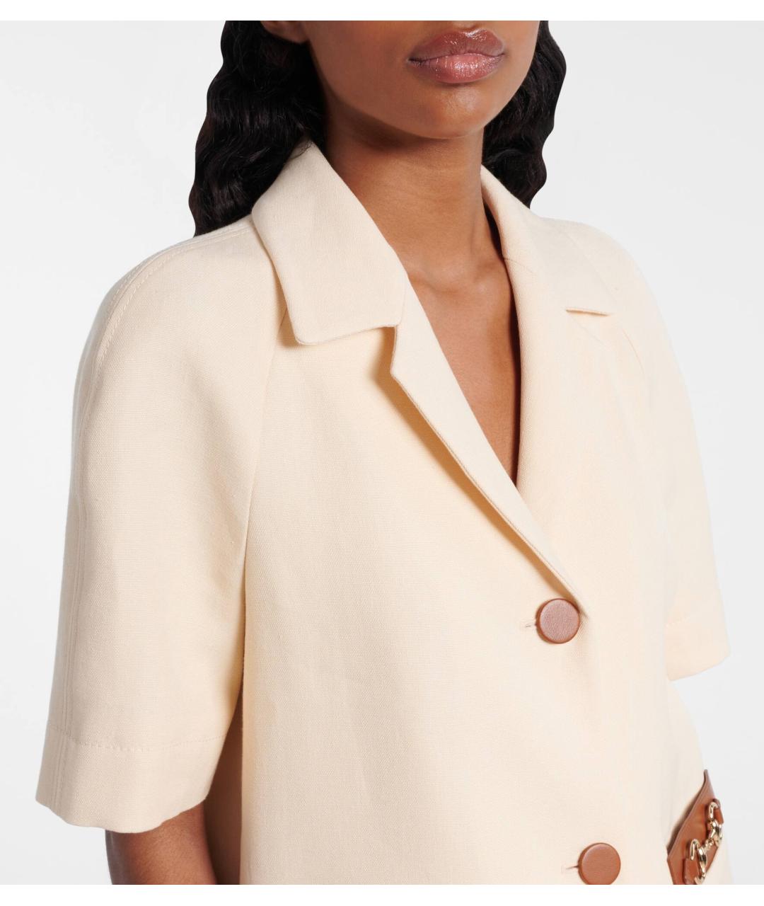 GUCCI Бежевый льняной жакет/пиджак, фото 3