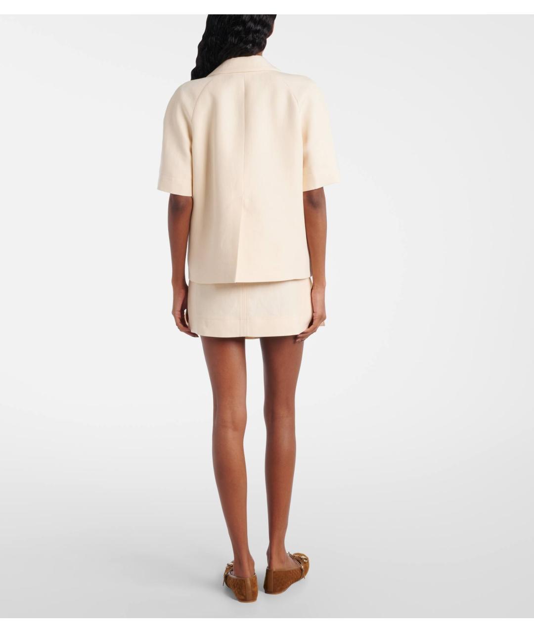 GUCCI Бежевый льняной жакет/пиджак, фото 4