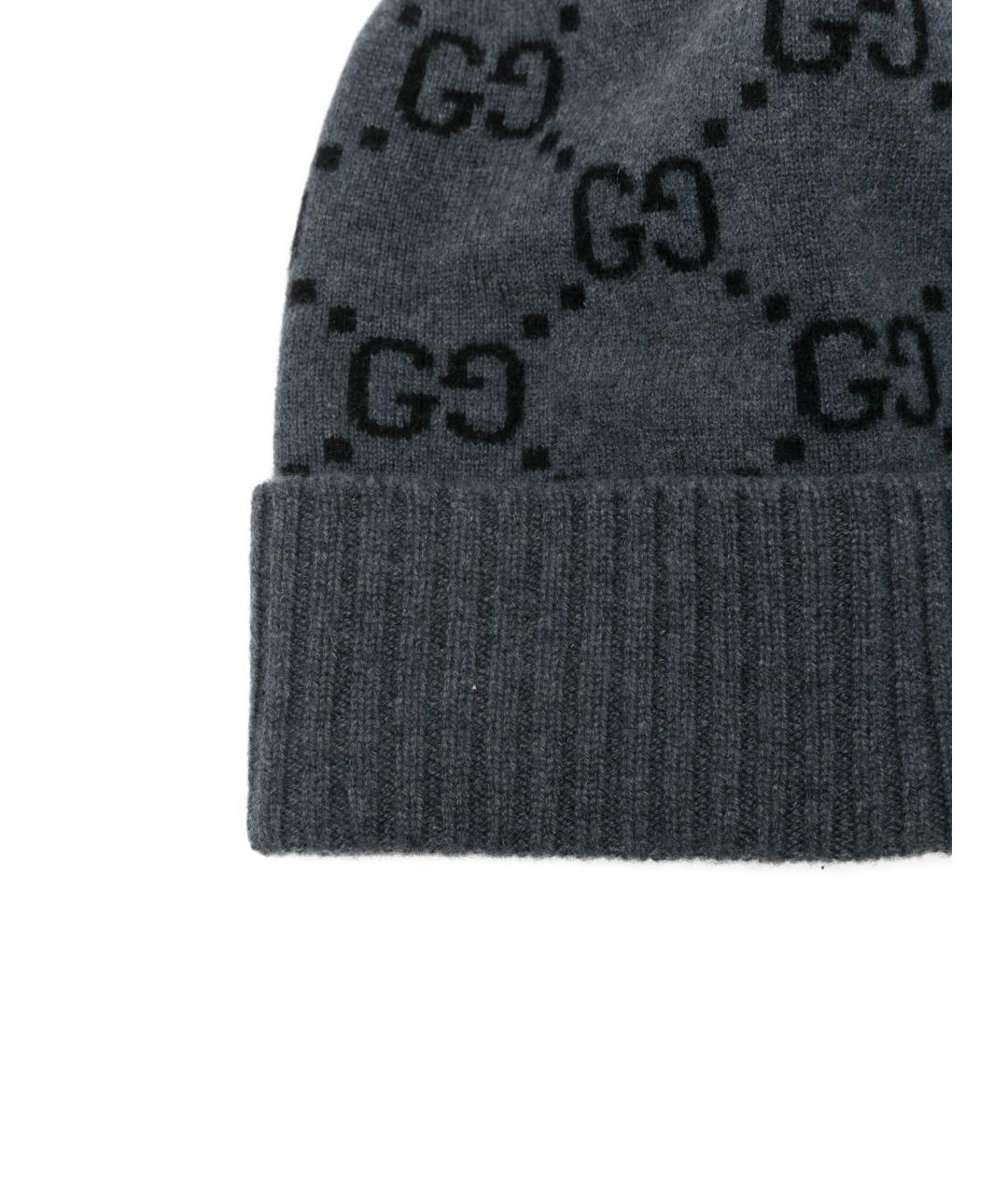 GUCCI Серая шерстяная шапка, фото 2