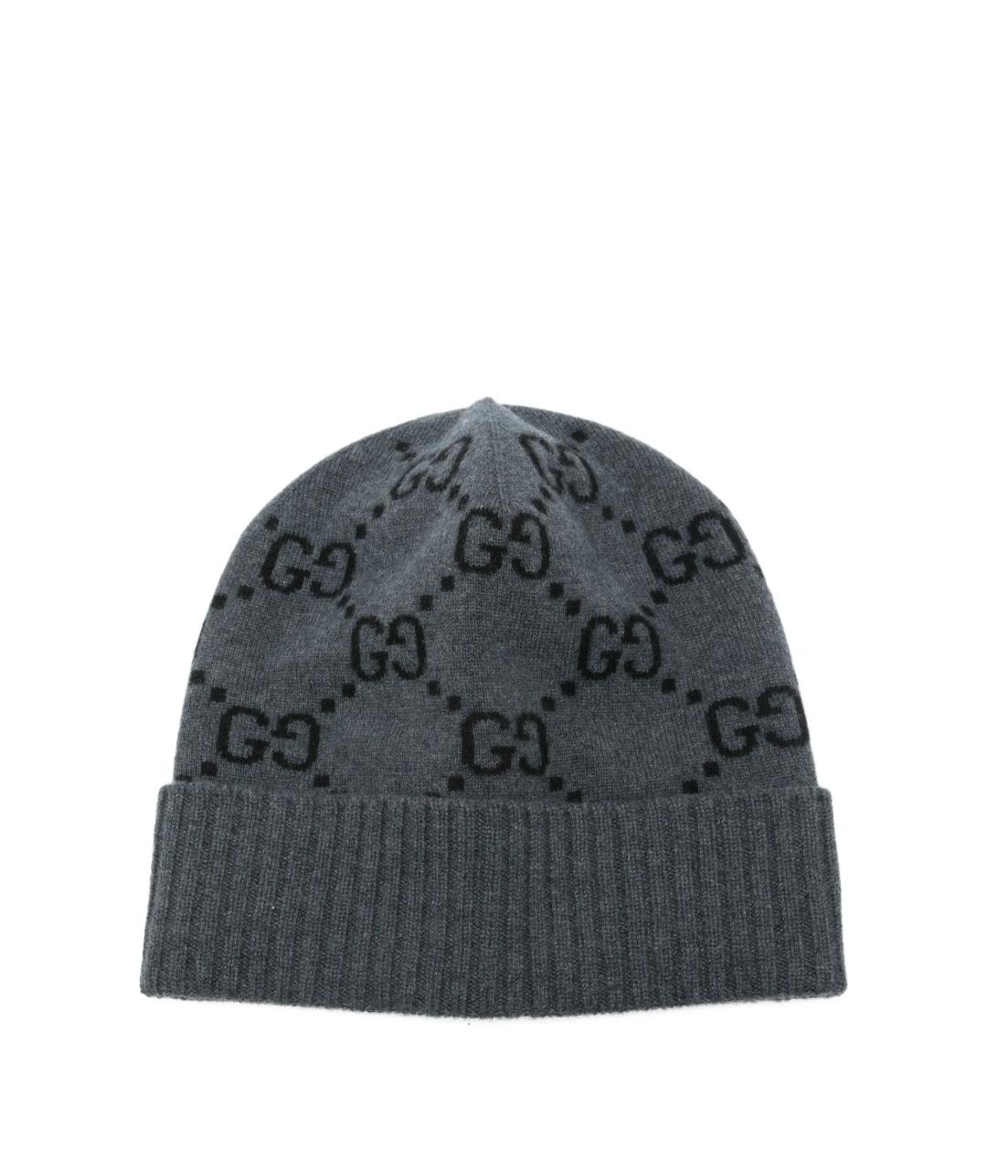 GUCCI Серая шерстяная шапка, фото 1