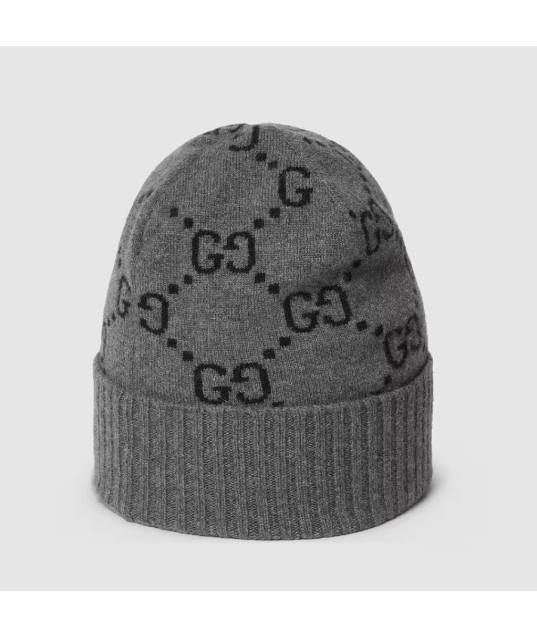GUCCI Серая шерстяная шапка, фото 3