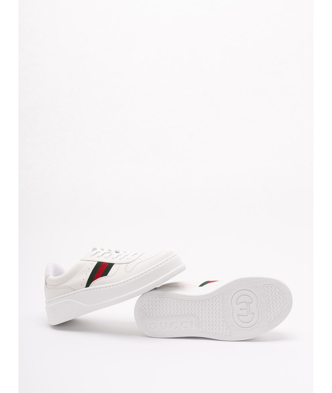 GUCCI Белые кожаные кеды, фото 4