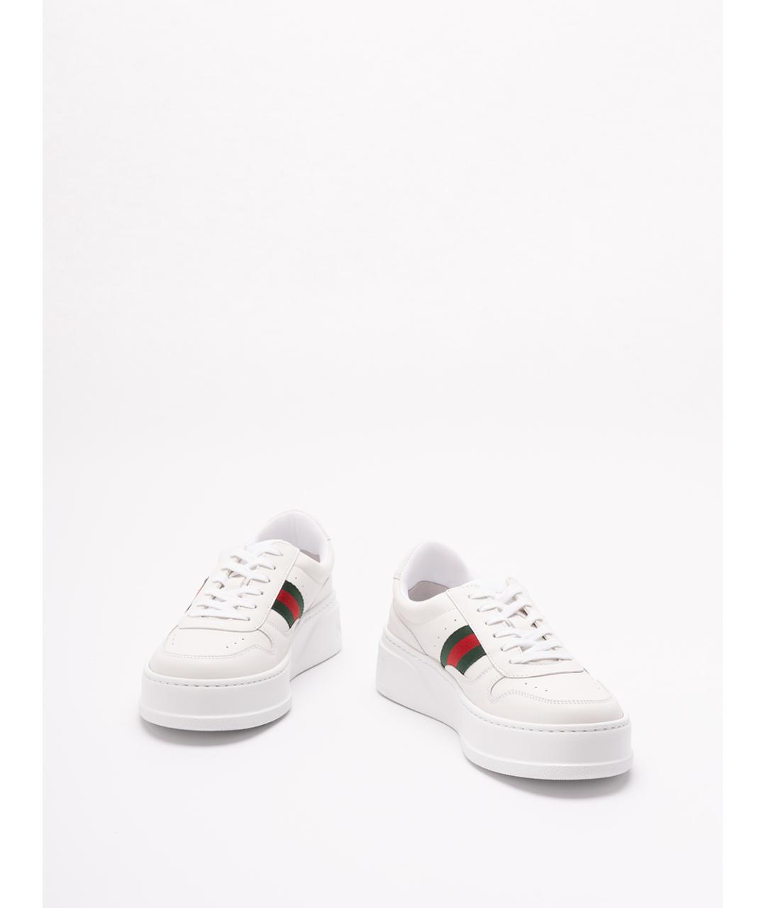 GUCCI Белые кожаные кеды, фото 2