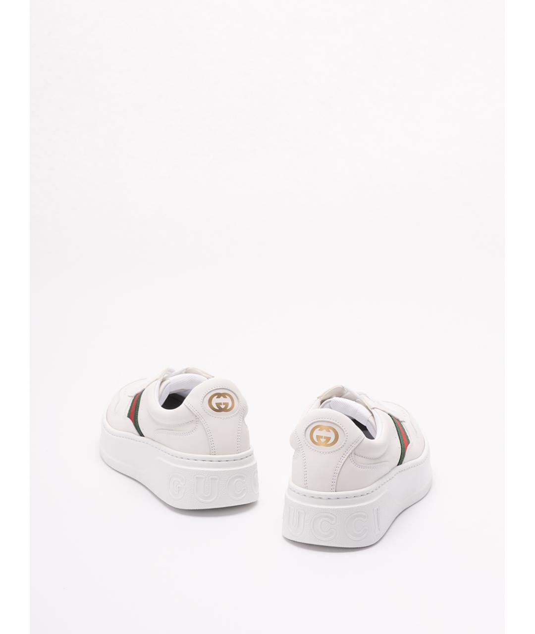 GUCCI Белые кожаные кеды, фото 3